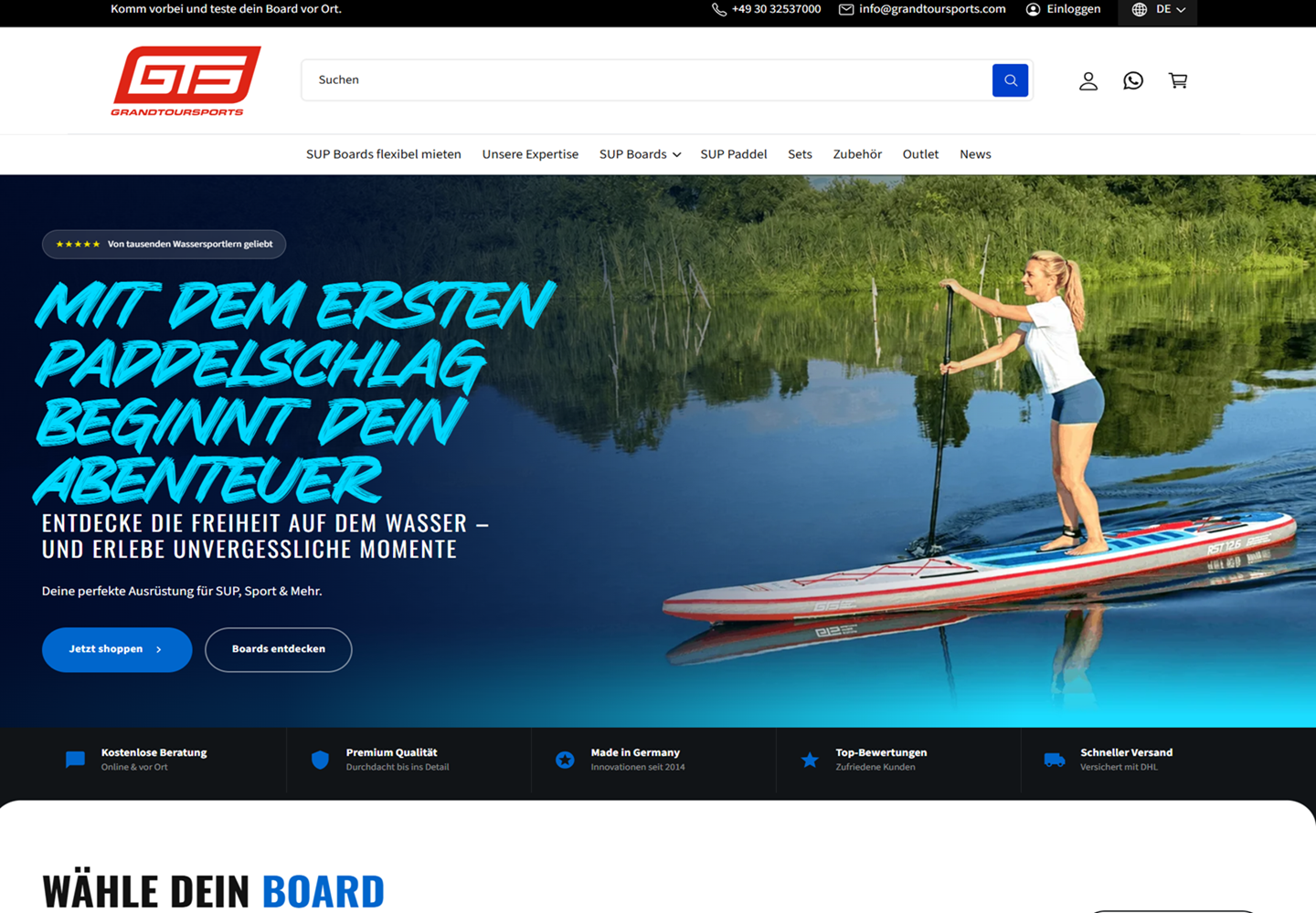 Grand Tour Sports website homepage designed and developed by ACSIUS